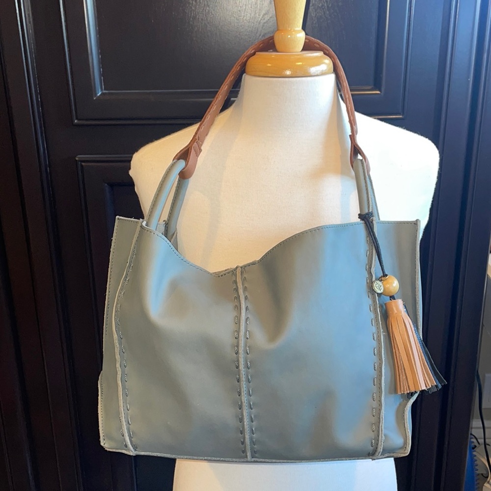 The Sak Gray and Tan Tote Bag